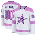 Odoa Custom D.Stars White 2024 Hockey Fights Cancer Practice Jerseys