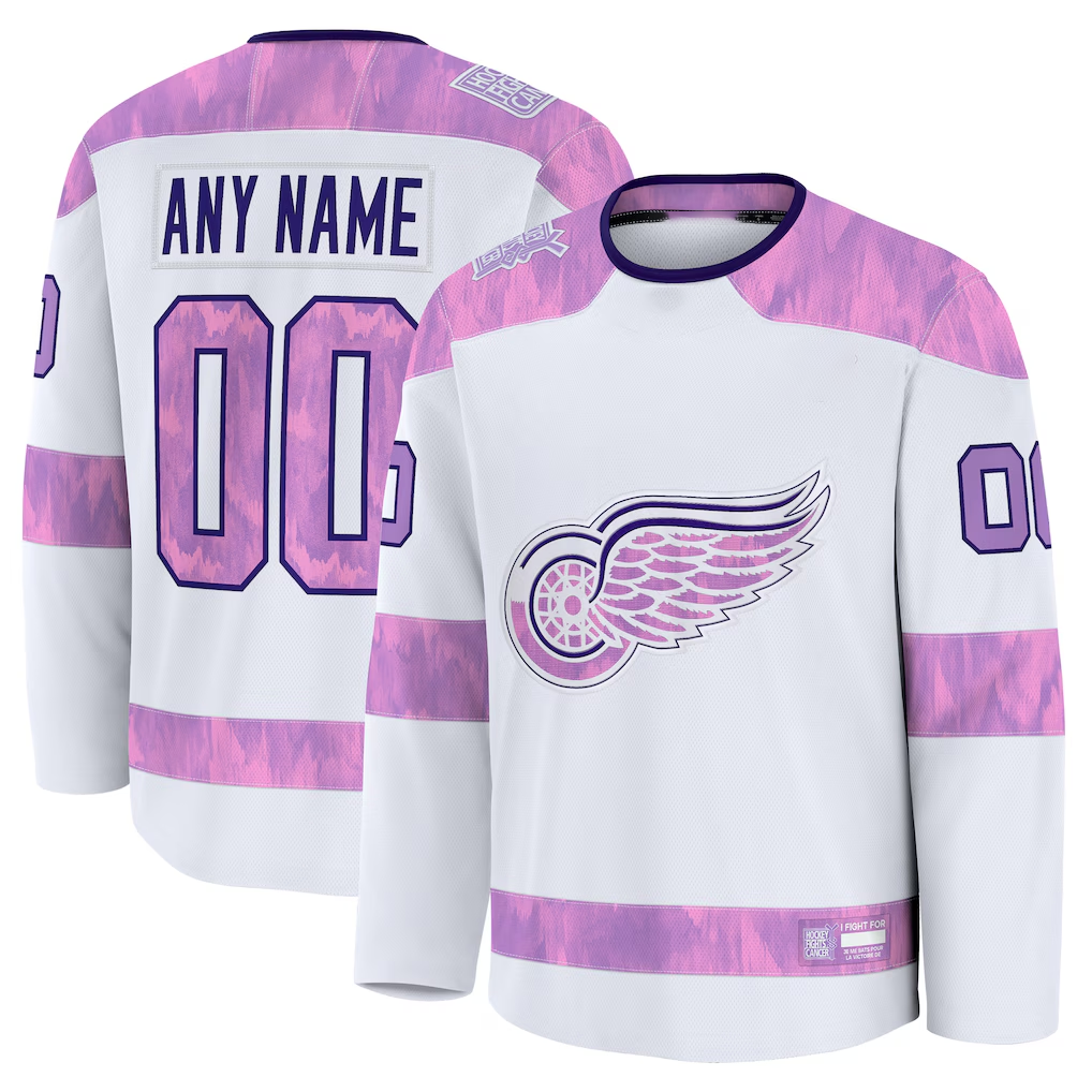 Odoa Custom DR.Wings White 2024 Hockey Fights Cancer Practice Jerseys