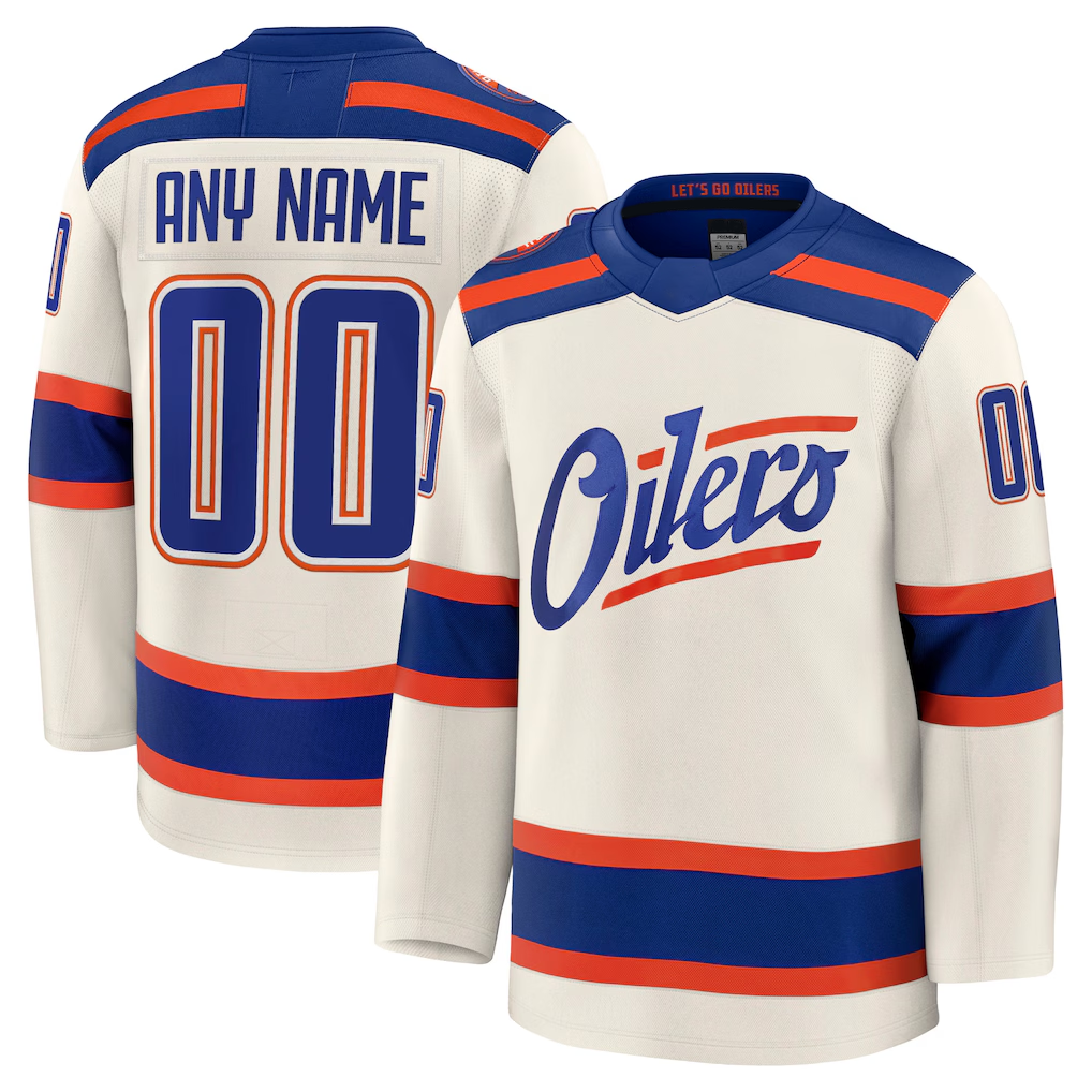 Odoa Custom E.Oilers Light Beige Alternate Premium Jerseys
