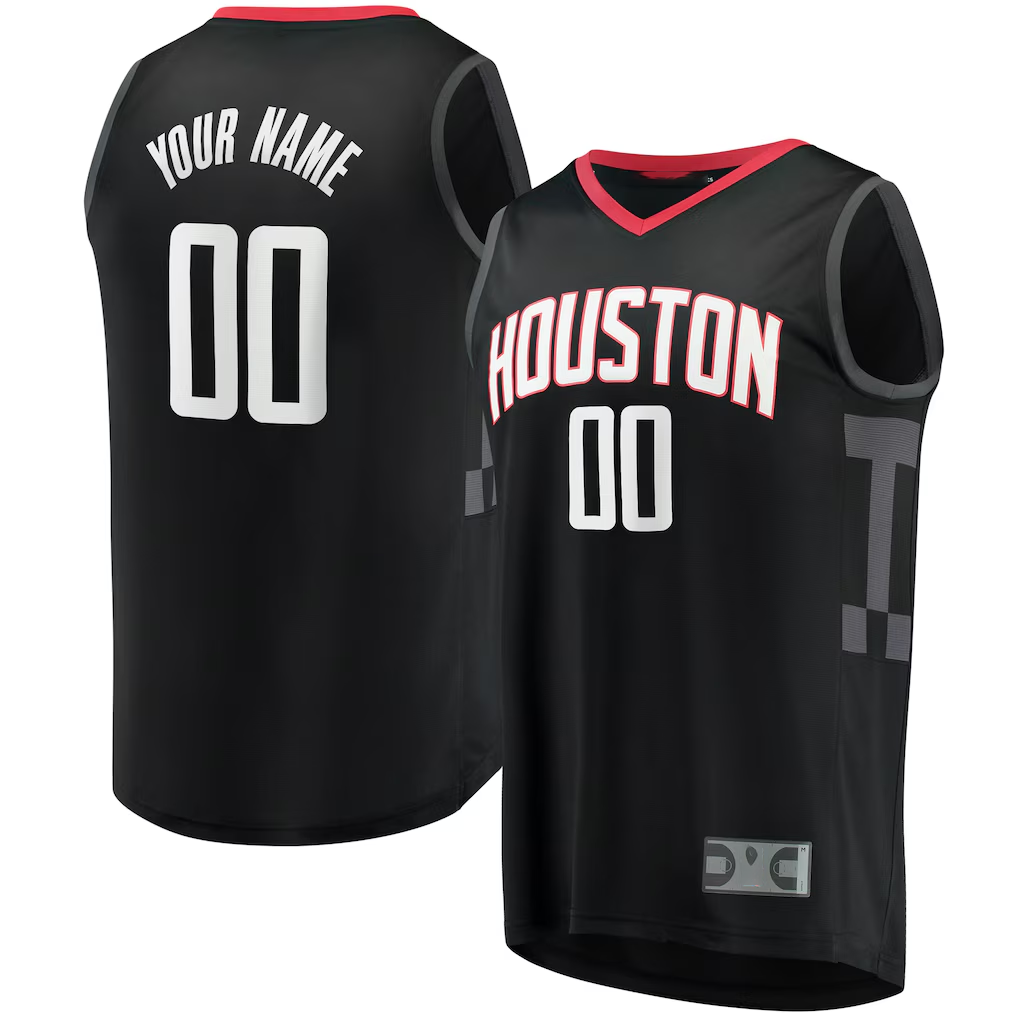 Odoa Custom H.Rockets Black Fast Break Replica Stitched Jerseys- Statement Edition