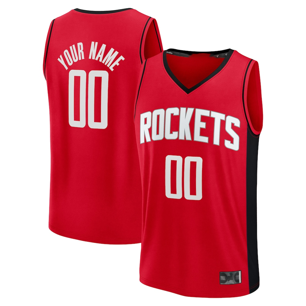 Odoa Custom H.Rockets Red Fast Break Stitched Jerseys- Icon Edition