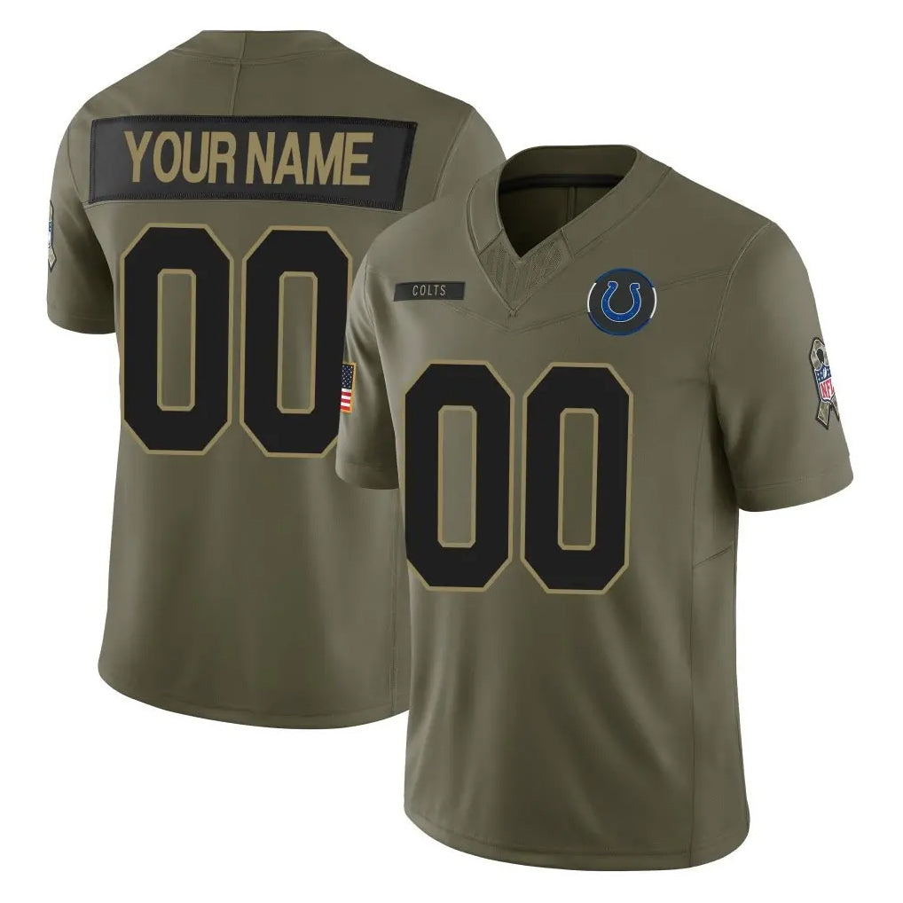 Odoa Custom IN.Colts Olive 2025 Salute To Service Limited Game Any Name & Numbers Stitched Jerseys