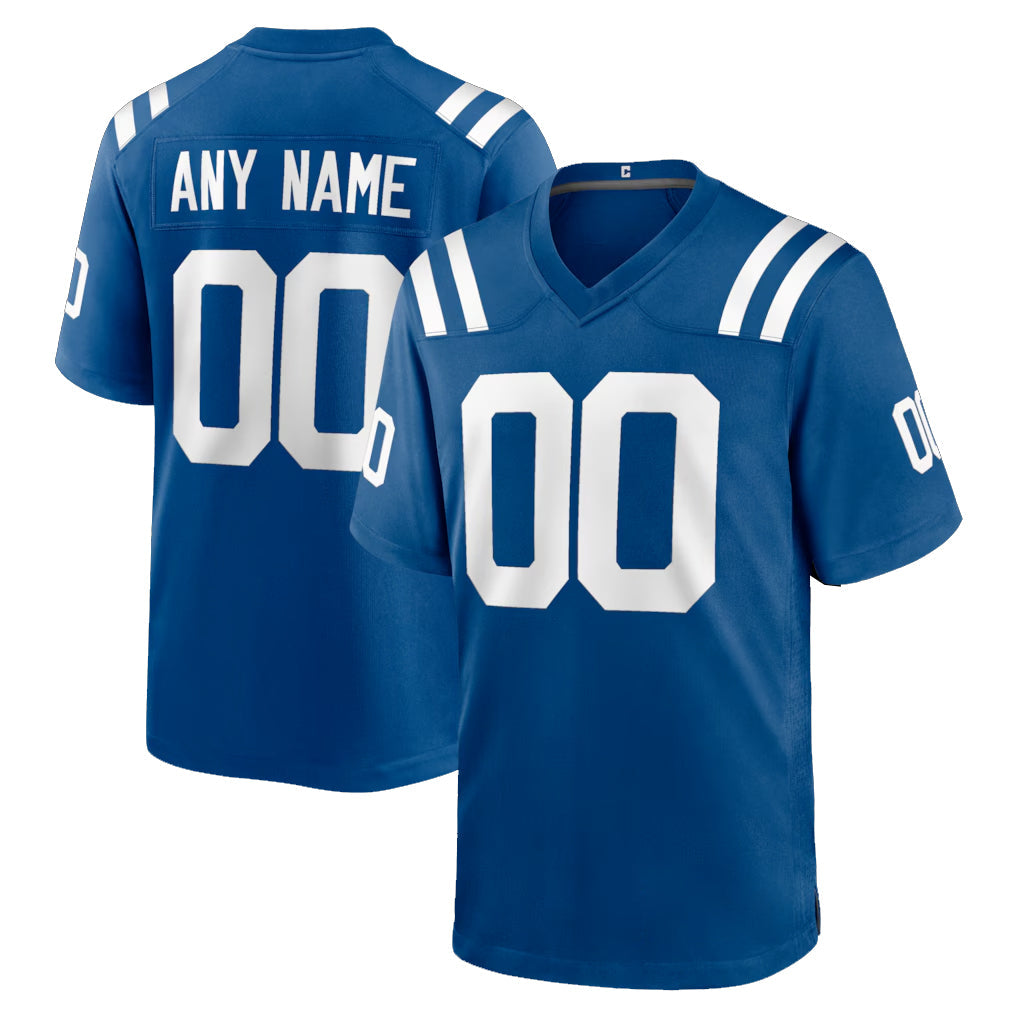 Odoa Custom IN.Colts Royal Home Game Any Name & Numbers Stitched Jerseys