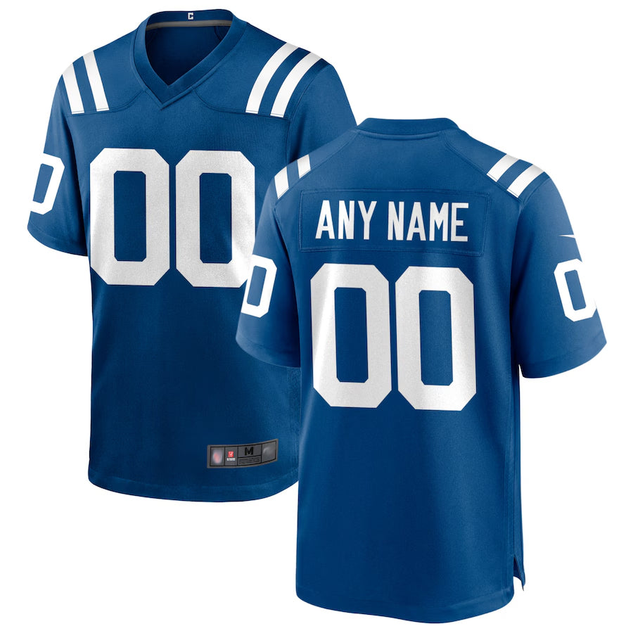Odoa Custom IN.Colts Royal Replica Home Game Stitched Jerseys