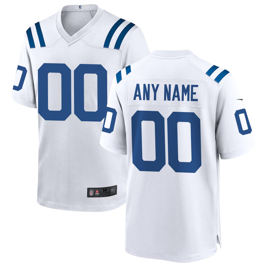 Odoa Custom IN.Colts White Replica Home Game Stitched Jerseys