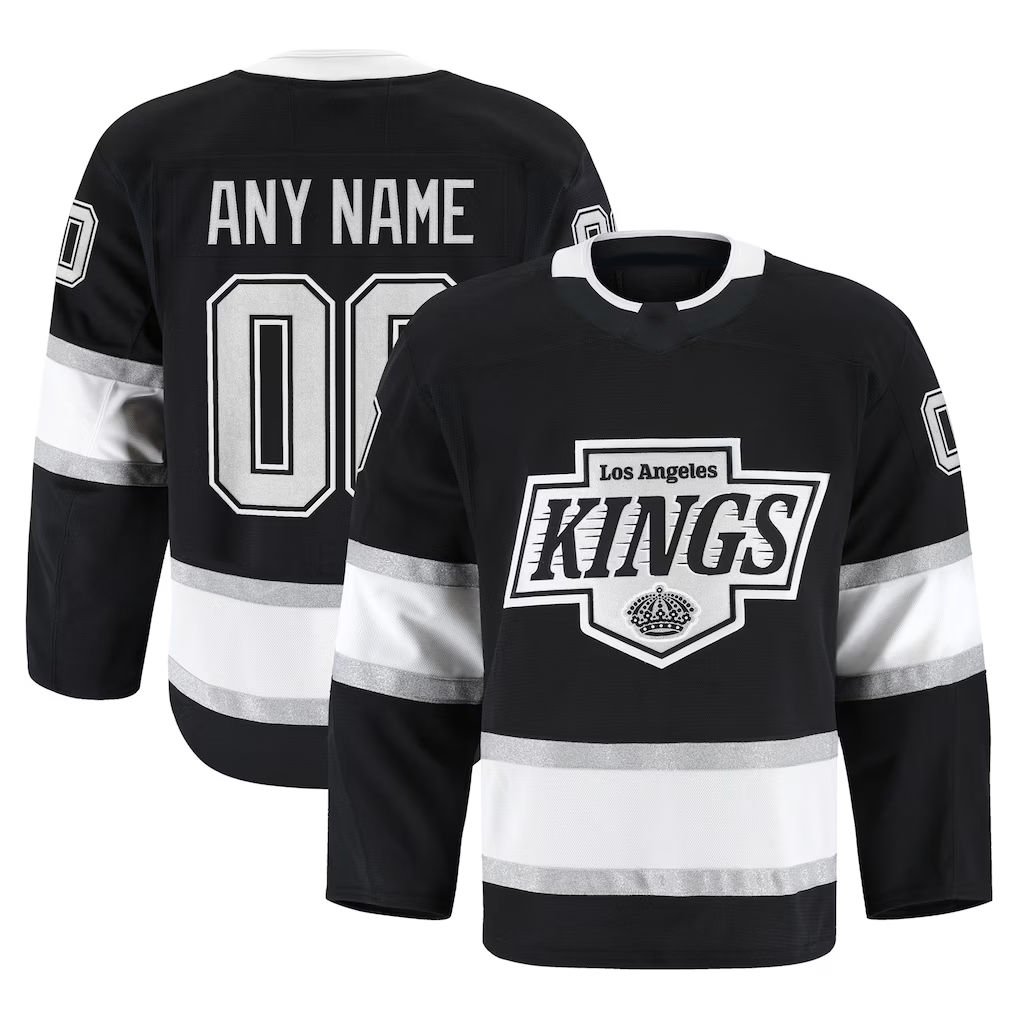 Odoa Custom LA.Kings Black Home Authentic Pro Jerseys