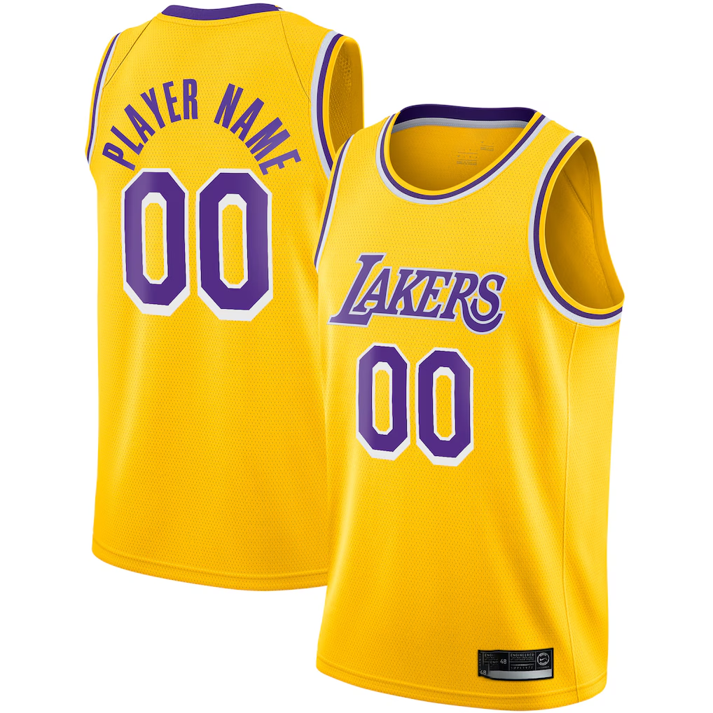 Odoa Custom LA.Lakers Gold 202021 Swingman Stitched Jerseys - Icon Edition