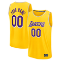 Odoa Custom LA.Lakers Gold Fast Break Stitched Jerseys - Icon Edition