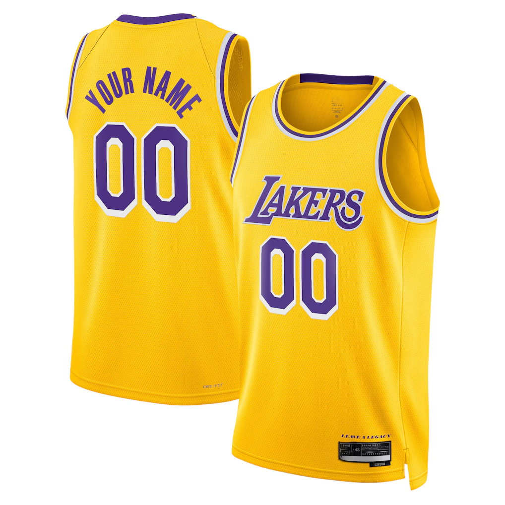 Odoa Custom LA.Lakers Gold Swingman Stitched Jerseys - Icon Edition