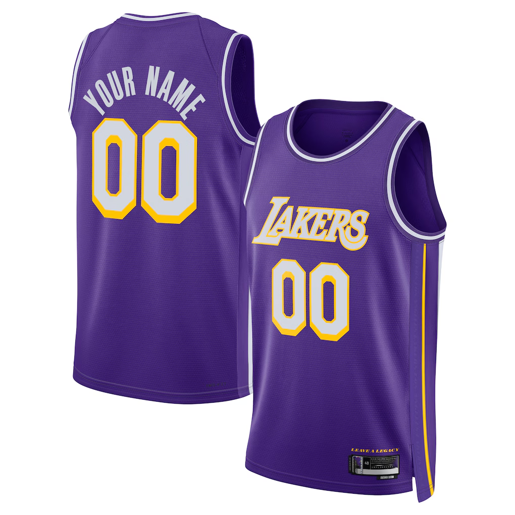Odoa Custom LA.Lakers Purple Swingman Stitched Jerseys - Statement Edition