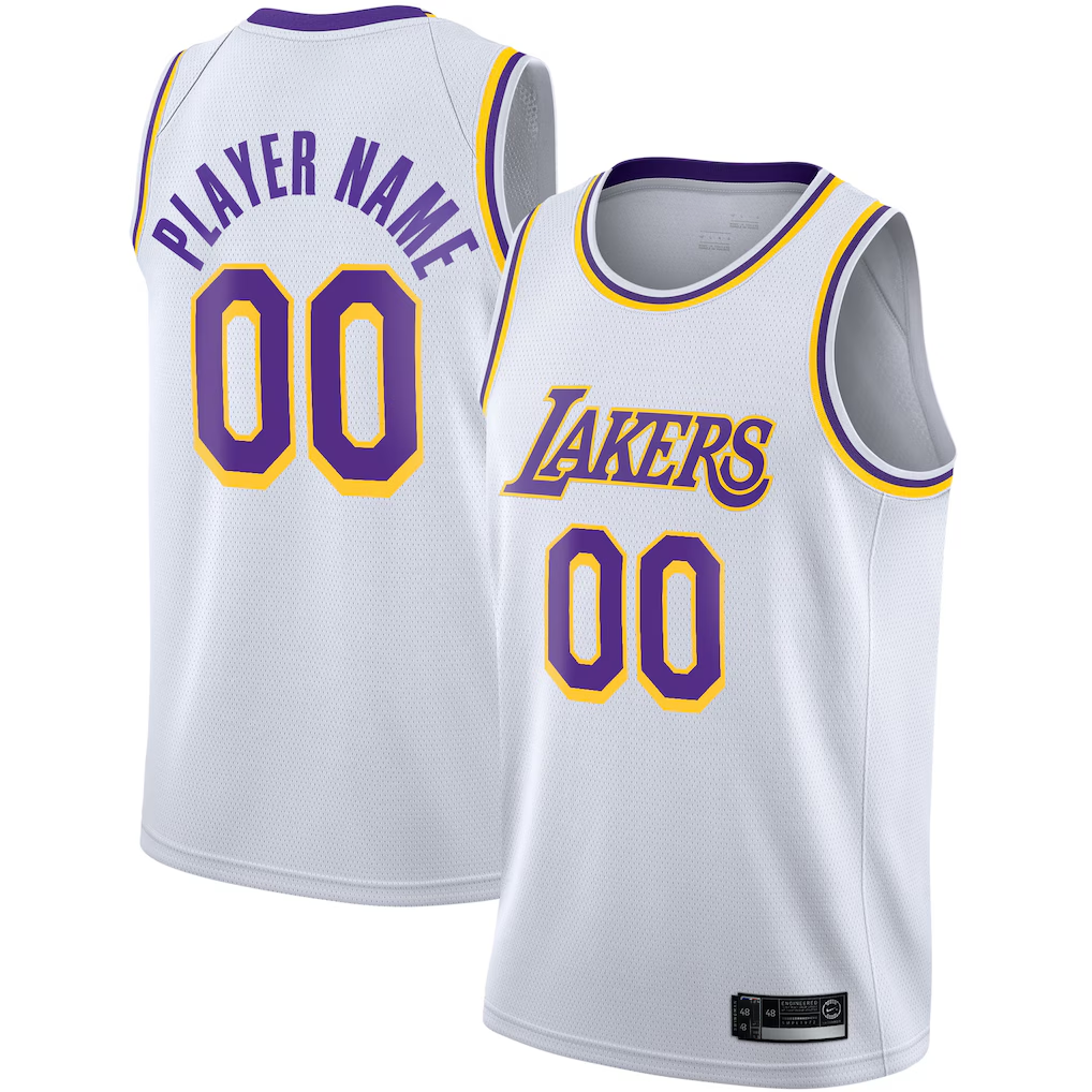 Odoa Custom LA.Lakers White 202021 Swingman Stitched Jerseys - Association Edition