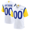 Odoa Custom LA.Rams White Alternate Stitched Jerseys