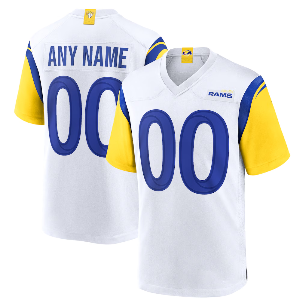 Odoa Custom LA.Rams White Alternate Stitched Jerseys