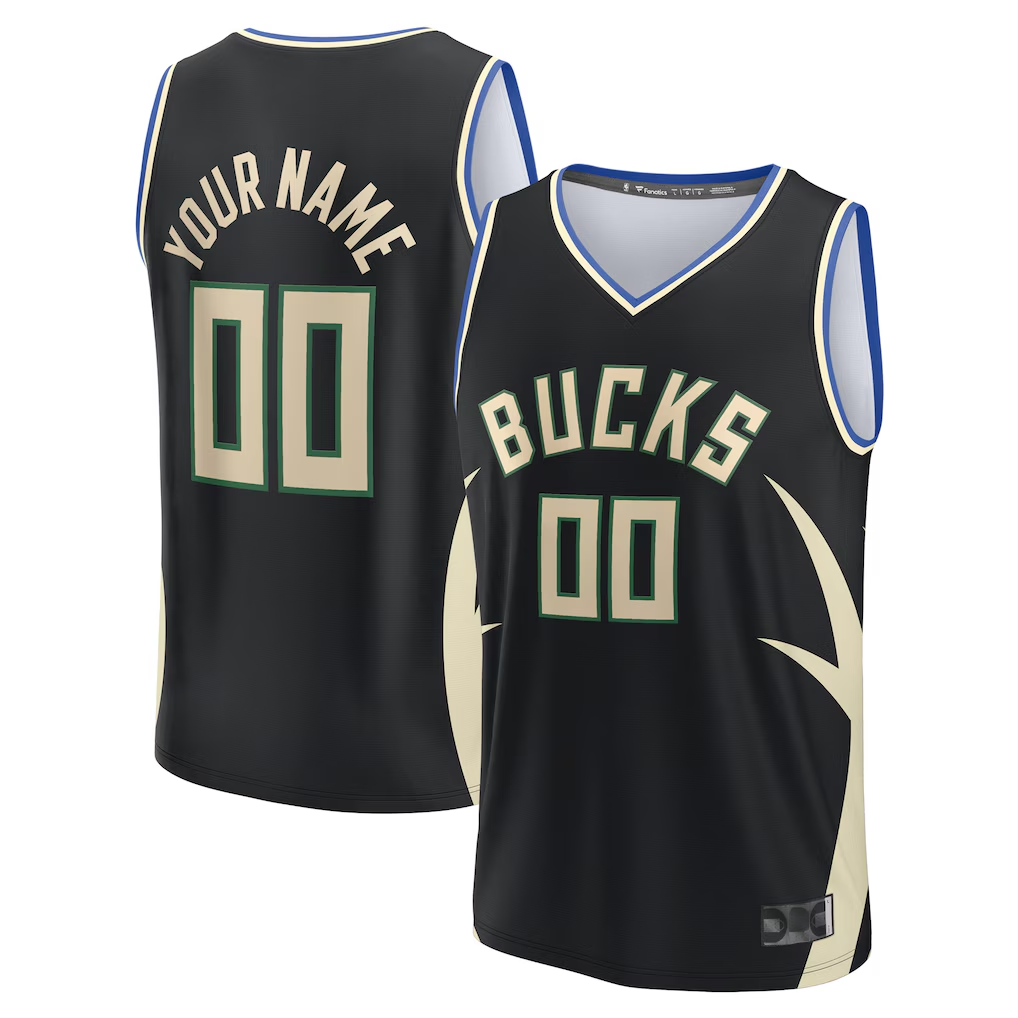 Odoa Custom M.Bucks  Black Fast Break Jerseys - Statement Edition