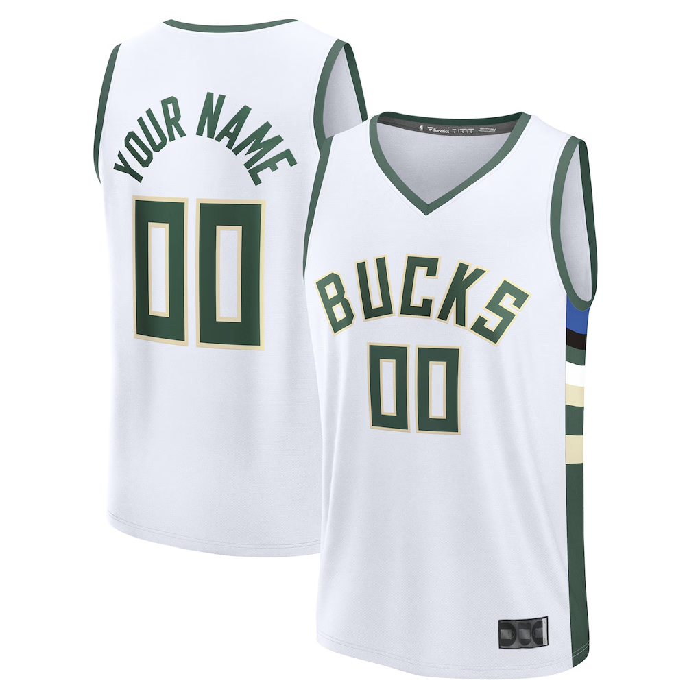 Odoa Custom M.Bucks  White Fast Break Jerseys - Association Edition