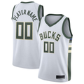 Odoa Custom M.Bucks White 202021 Swingman Custom Jerseys - Association Edition