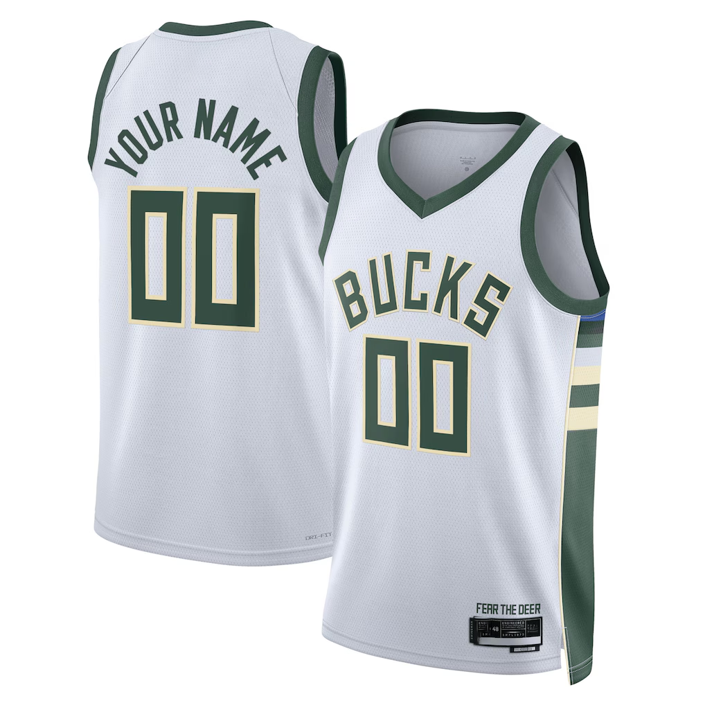 Odoa Custom M.Bucks White Swingman Jerseys - Association Edition