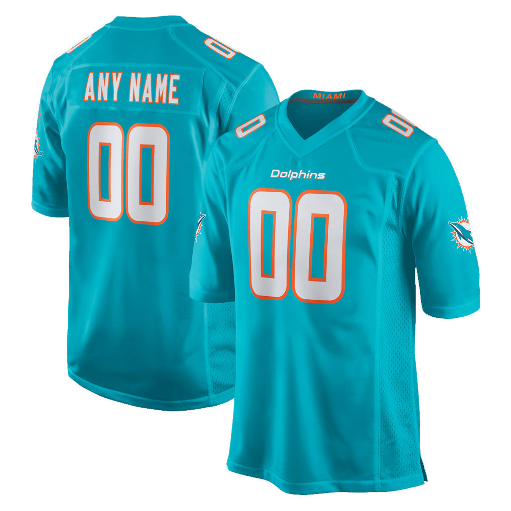 Odoa Custom M.Dolphins Aqua Home Game Any Name & Numbers Stitched Jerseys