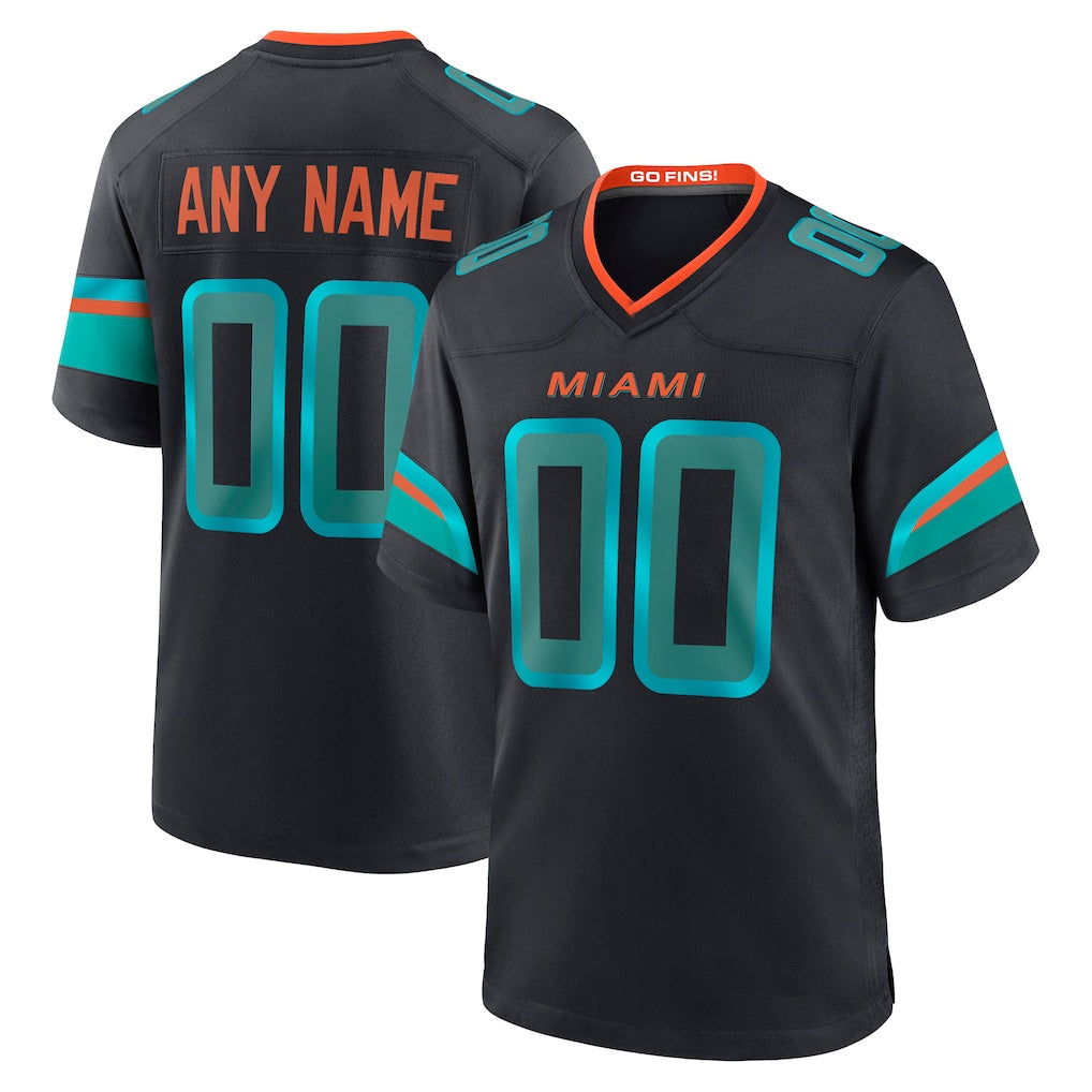 Odoa Custom M.Dolphins Black Pitch Rivalries Collection Home Game Any Name & Numbers Stitched Jerseys