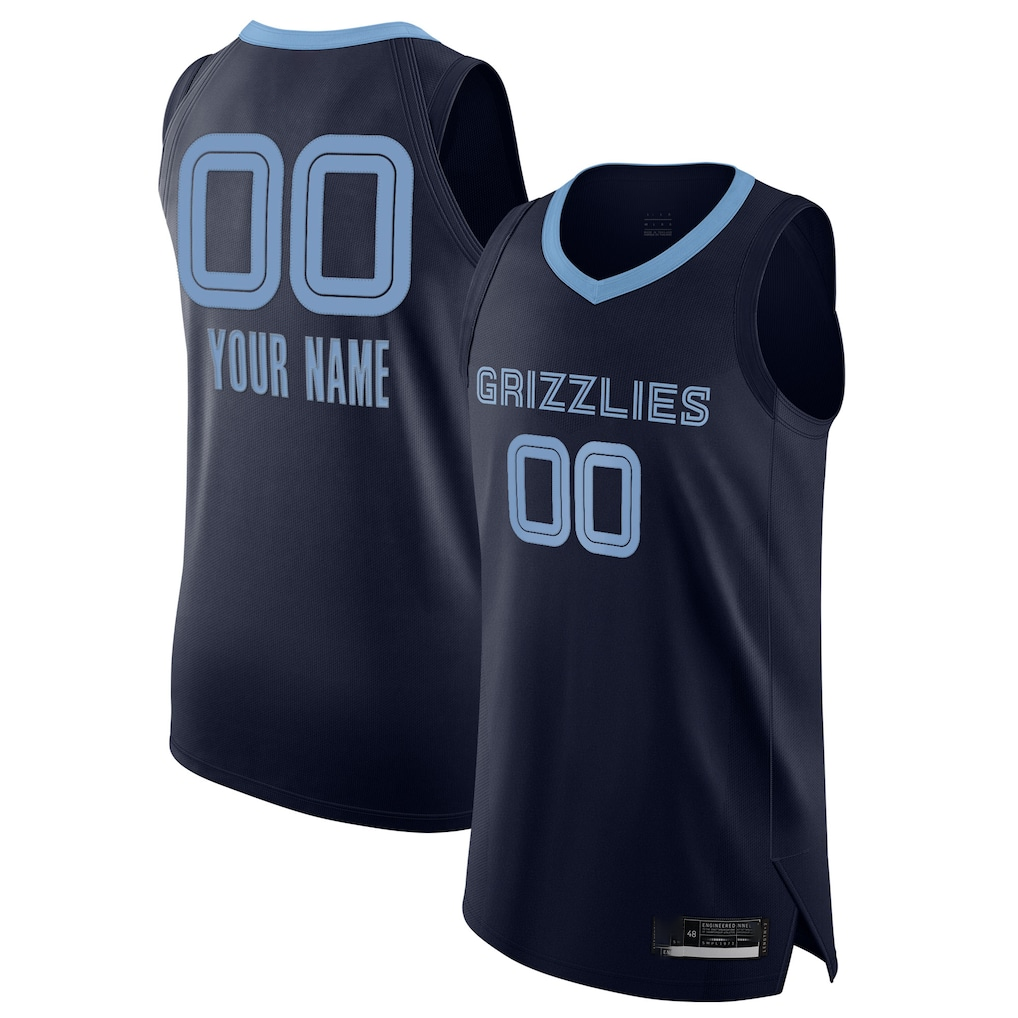 Odoa Custom M.Grizzlies Navy 202021 Authentic Stitched Jerseys- Icon Edition