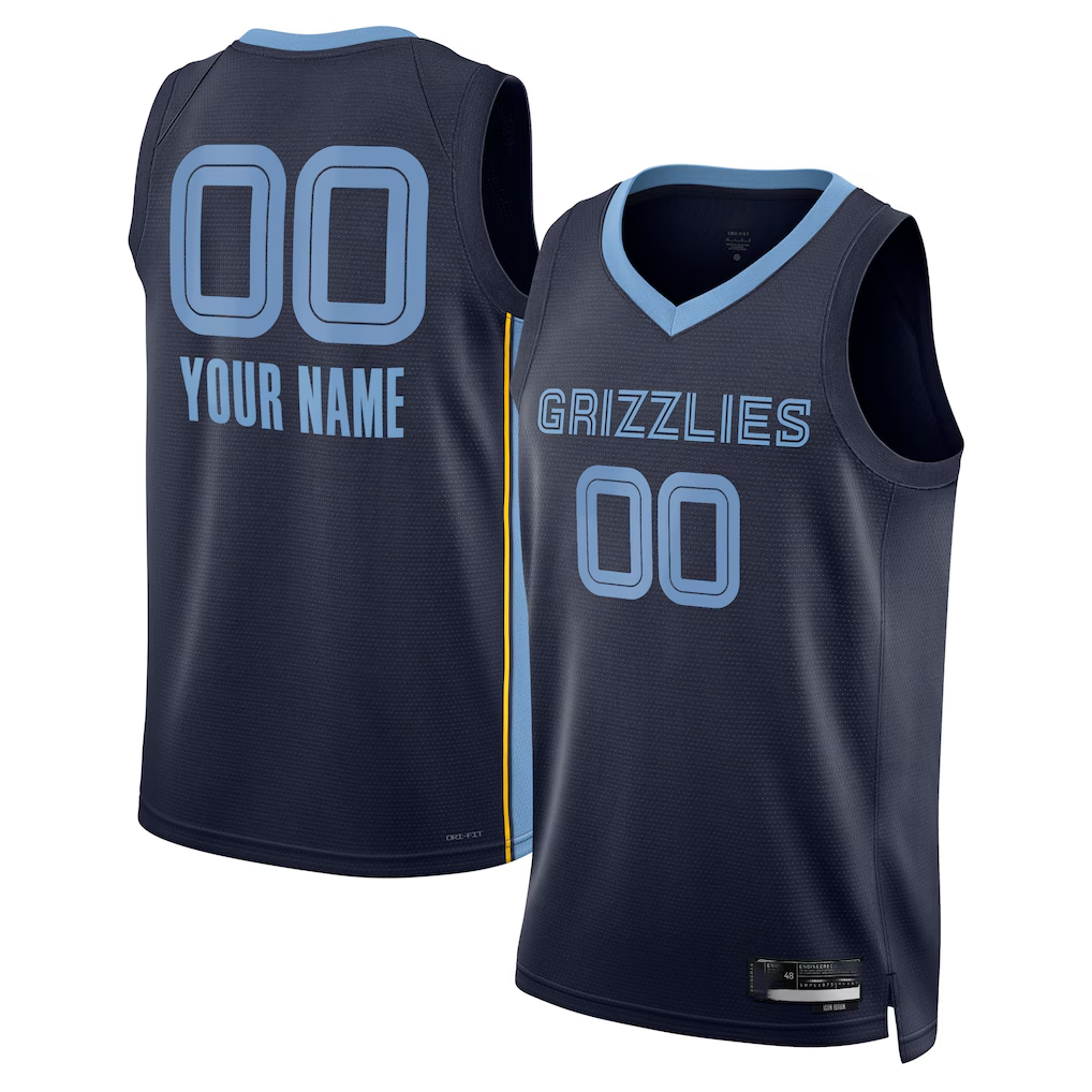 Odoa Custom M.Grizzlies Navy Swingman Stitched Jerseys- Icon Edition