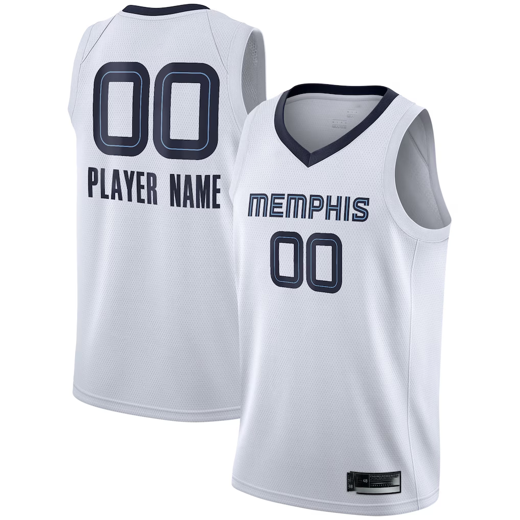 Odoa Custom M.Grizzlies White 202021 Swingman Stitched Jerseys- Association Edition