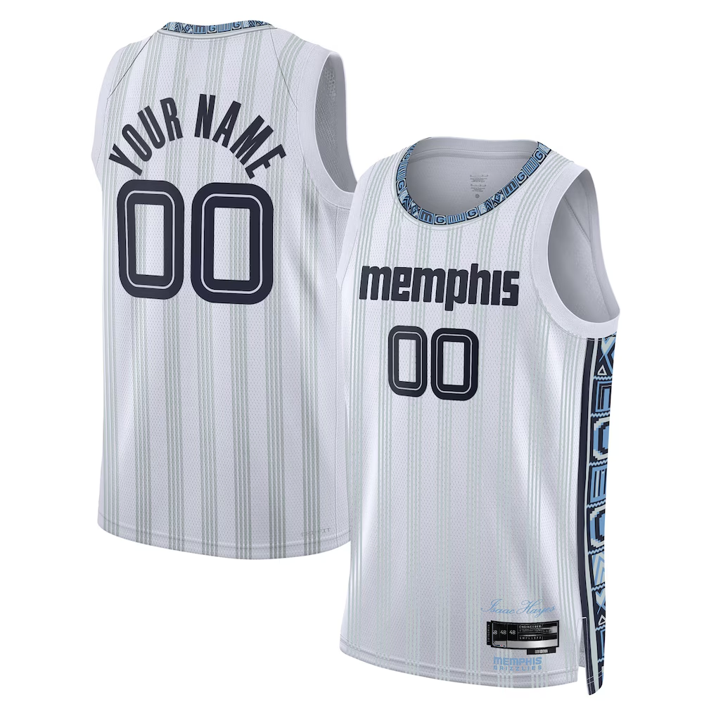 Odoa Custom M.Grizzlies White 202526 City Edition Swingman Stitched Jerseys