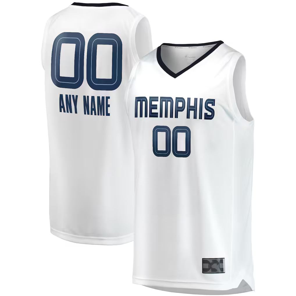 Odoa Custom M.Grizzlies White Fast Break Replica Stitched Jerseys- Association Edition