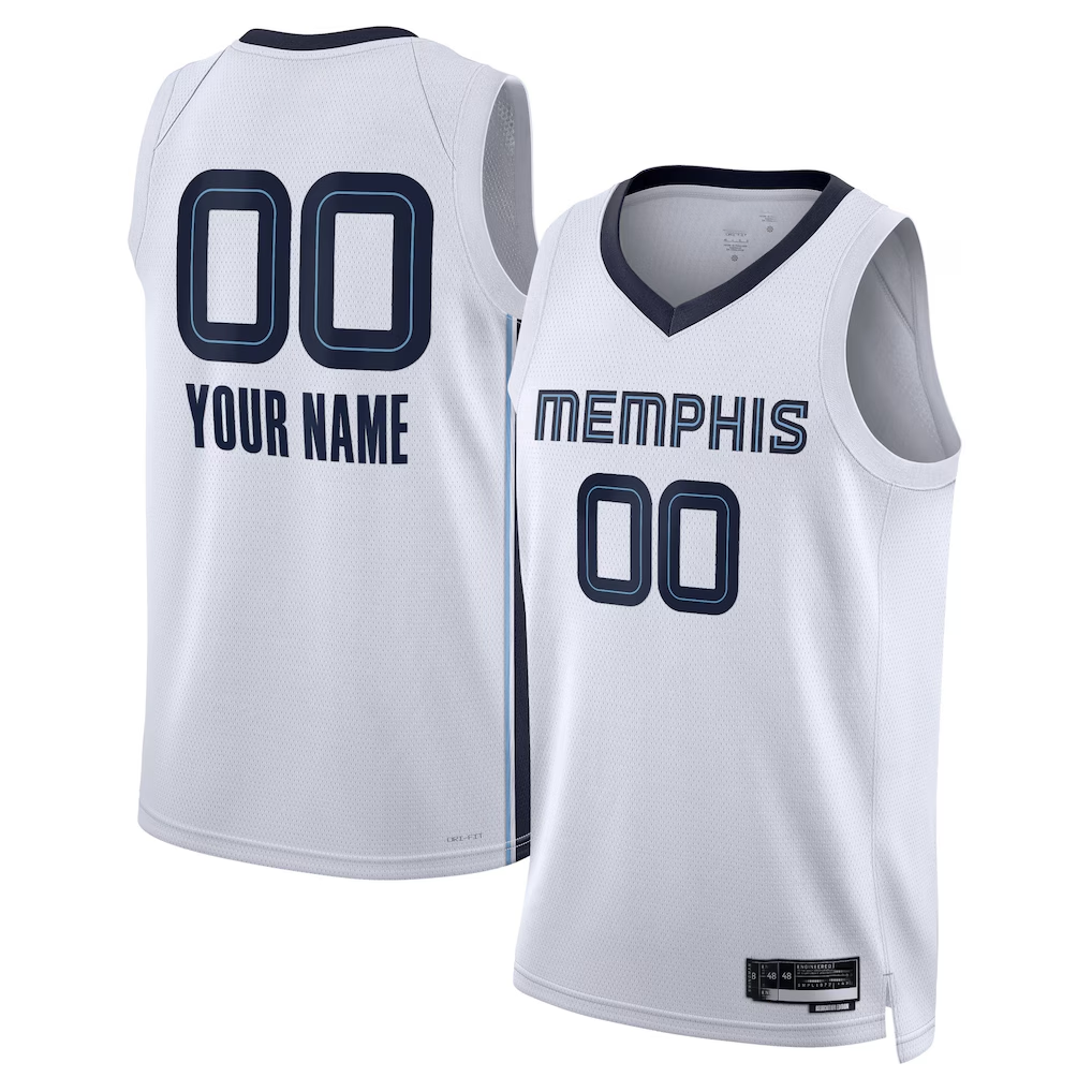Odoa Custom M.Grizzlies White Swingman Stitched Jerseys- Association Edition