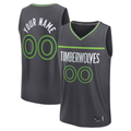 Odoa Custom M.Timberwolves Anthracite Fast Break Stitched Jerseys- Icon Edition