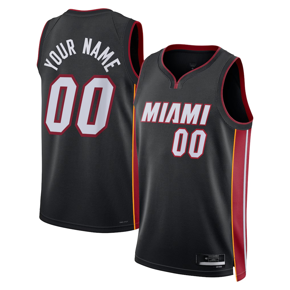 Odoa Custom M.Heat Black Swingman Jerseys - Icon Edition