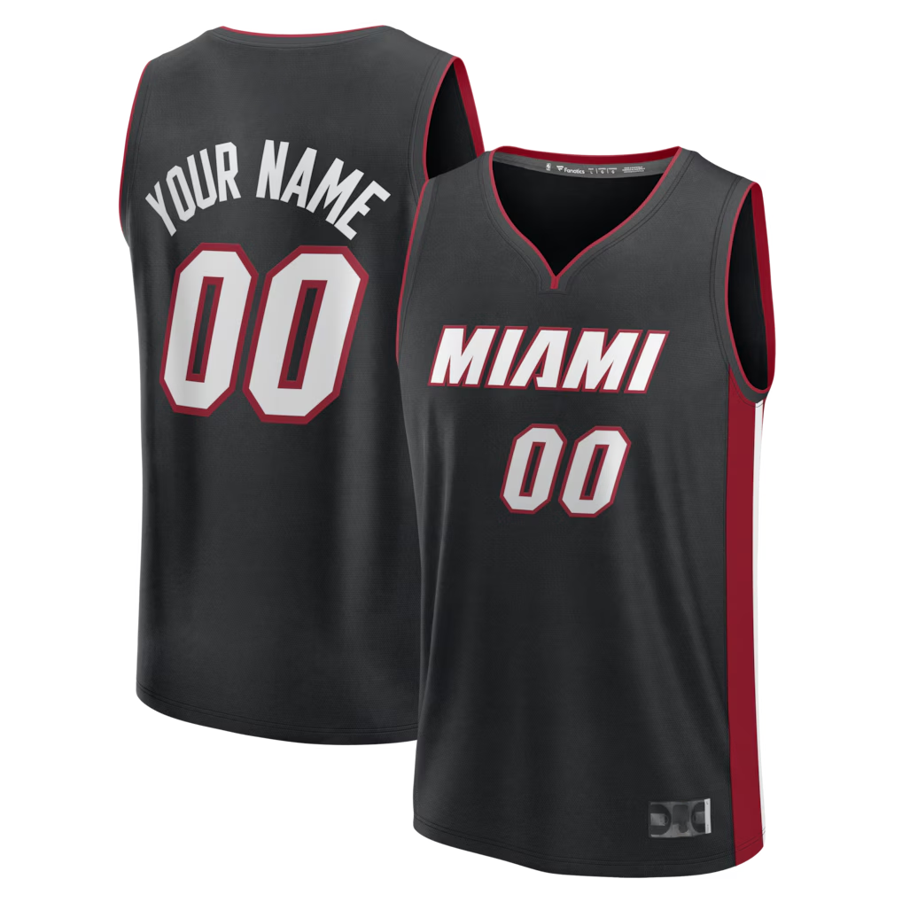 Odoa Custom M.Heat  Black Fast Break Jerseys - Icon Edition