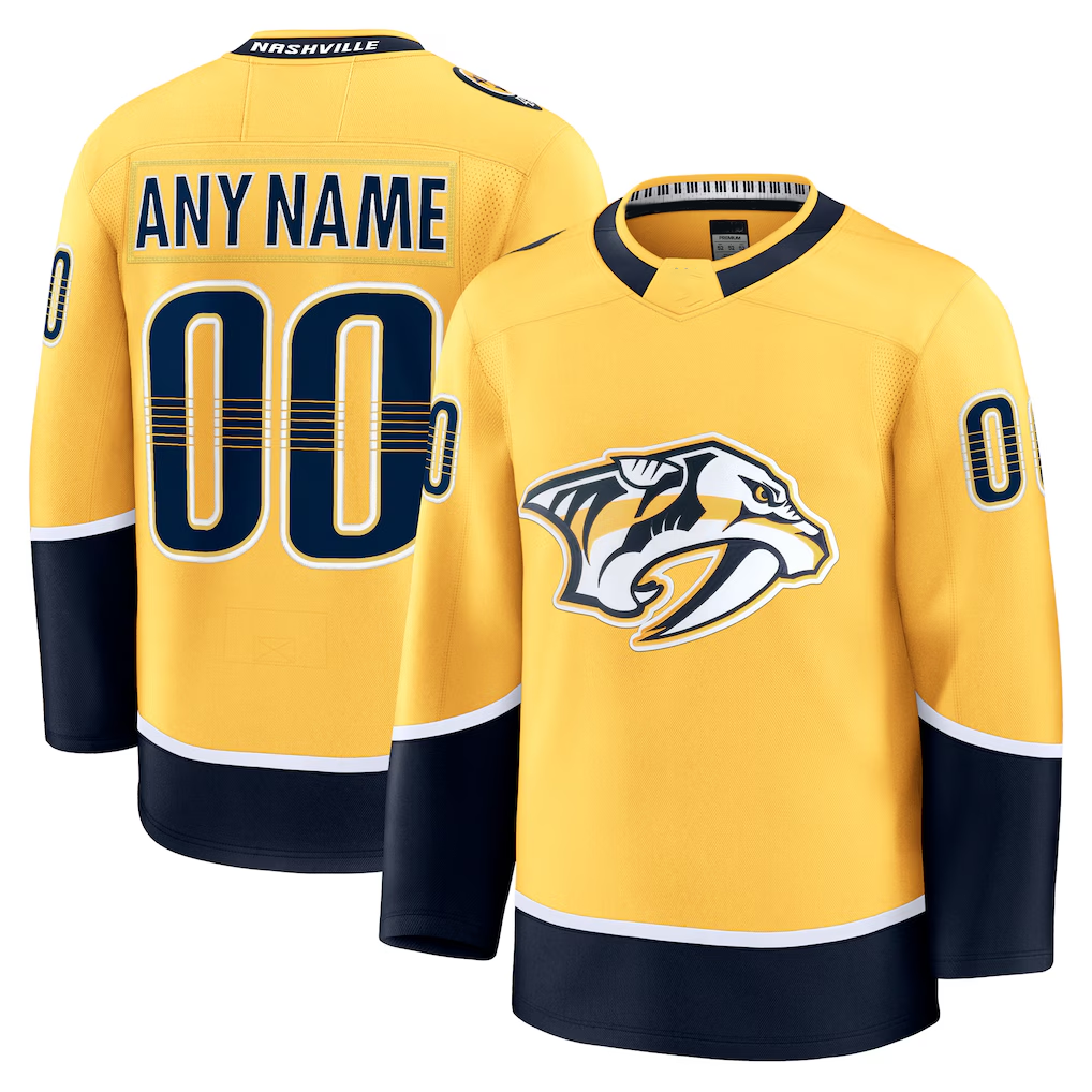 Odoa Custom N.Predators Gold Home Premium Jerseys