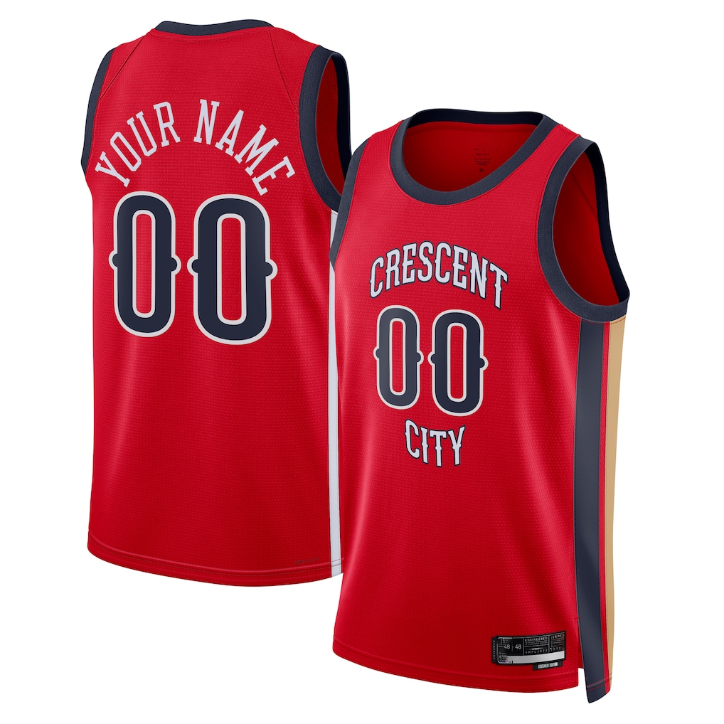 Odoa Custom NO.Pelicans Jordan Brand Red Swingman Stitched Jerseys- Statement Edition