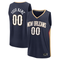 Odoa Custom NO.Pelicans Navy Fast Break Stitched Jerseys- Icon Edition