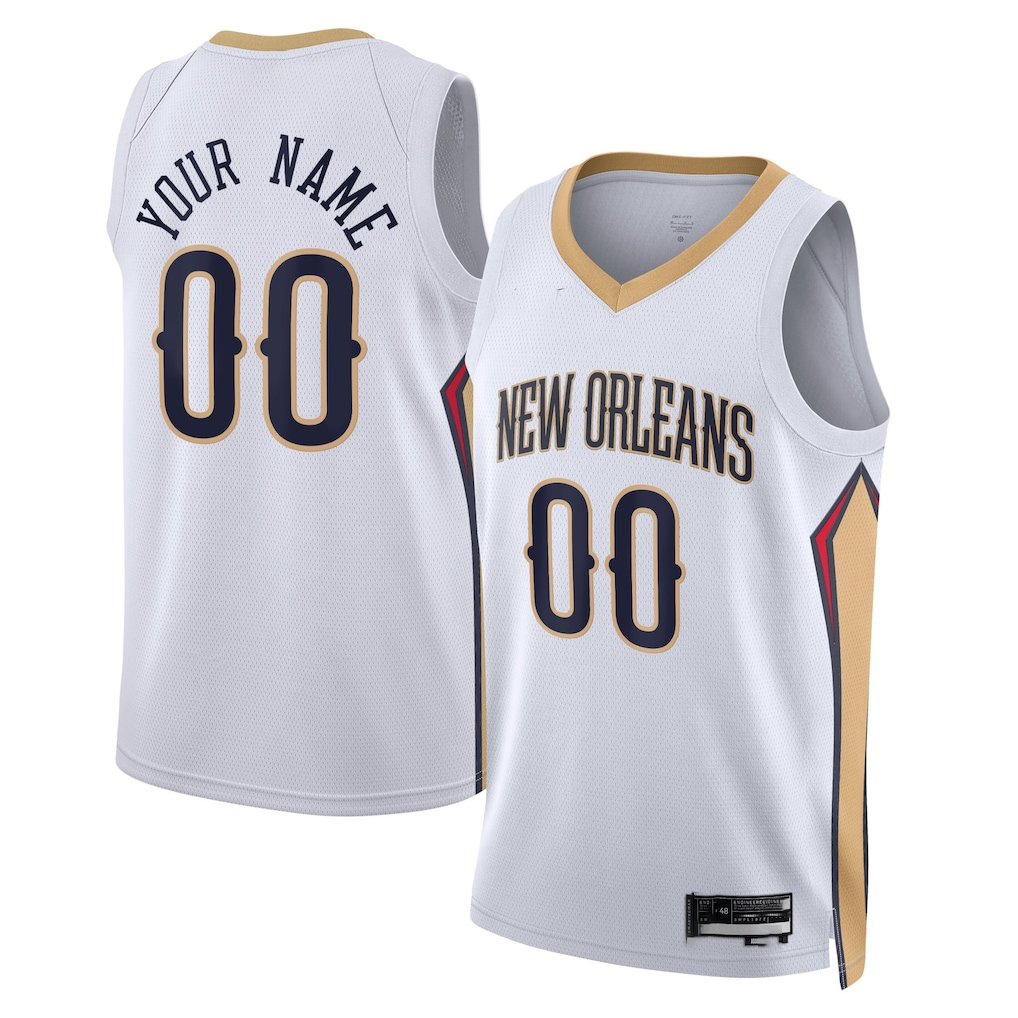 Odoa Custom NO.Pelicans White Swingman Stitched Jerseys- Association Edition
