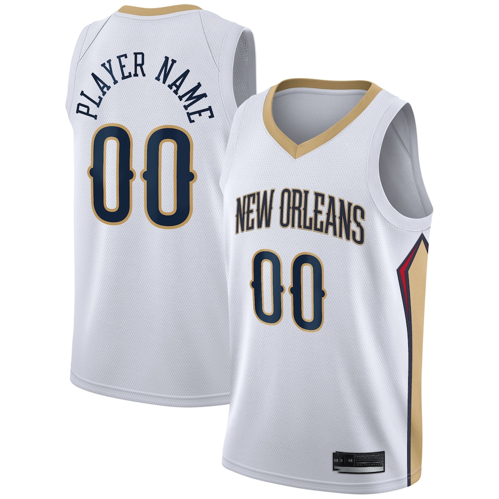 Odoa Custom NO.Pelicans White 202021 Swingman Stitched Jerseys- Association Edition