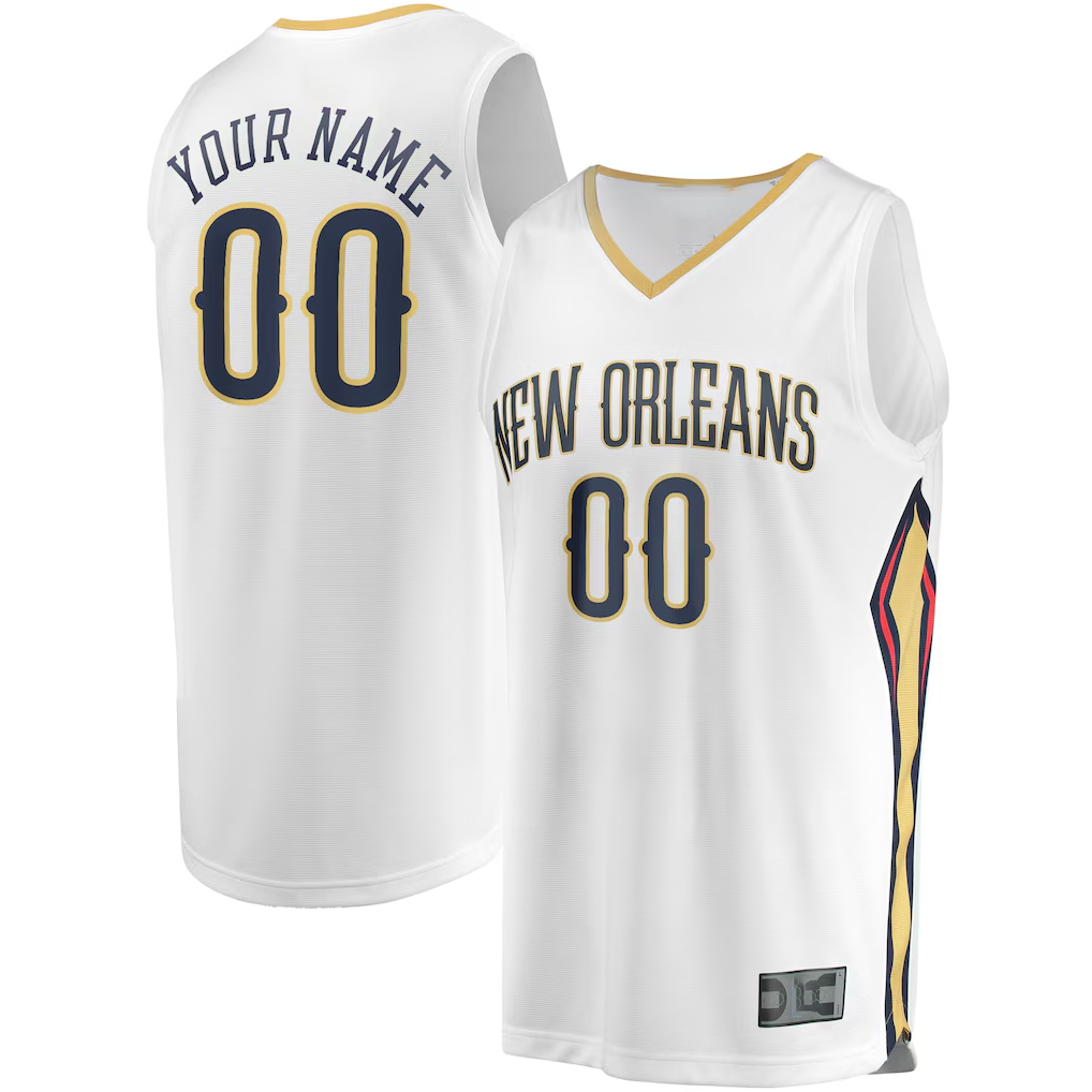 Odoa Custom NO.Pelicans White Fast Break Stitched Jerseys- Association Edition