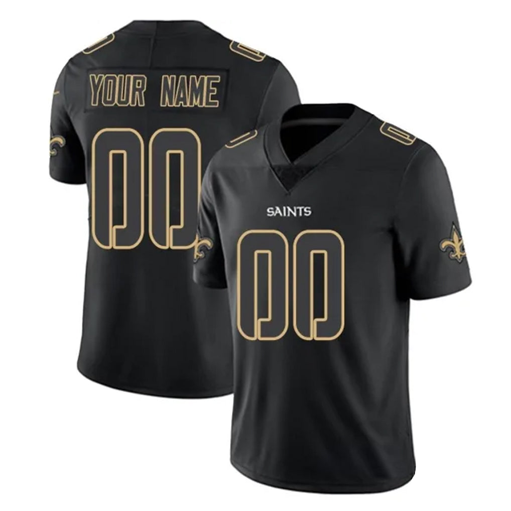 Odoa Custom NO.Saints Black Impact Limited Home Game Any Name & Numbers Stitched Jerseys