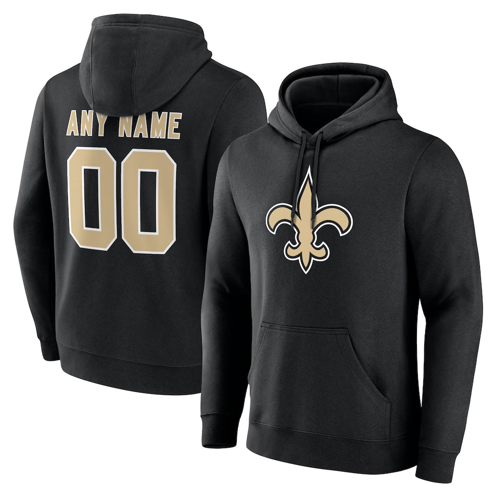Odoa Custom NO.Saints Black Pullover Hoodies Limited Any Name & Numbers Stitched Jerseys