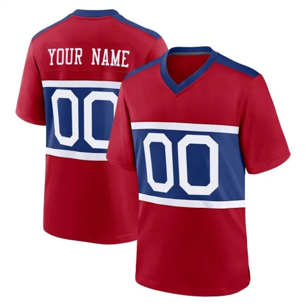 Odoa Custom NY.Giants Red Century Home Game Any Name & Numbers Stitched Jerseys