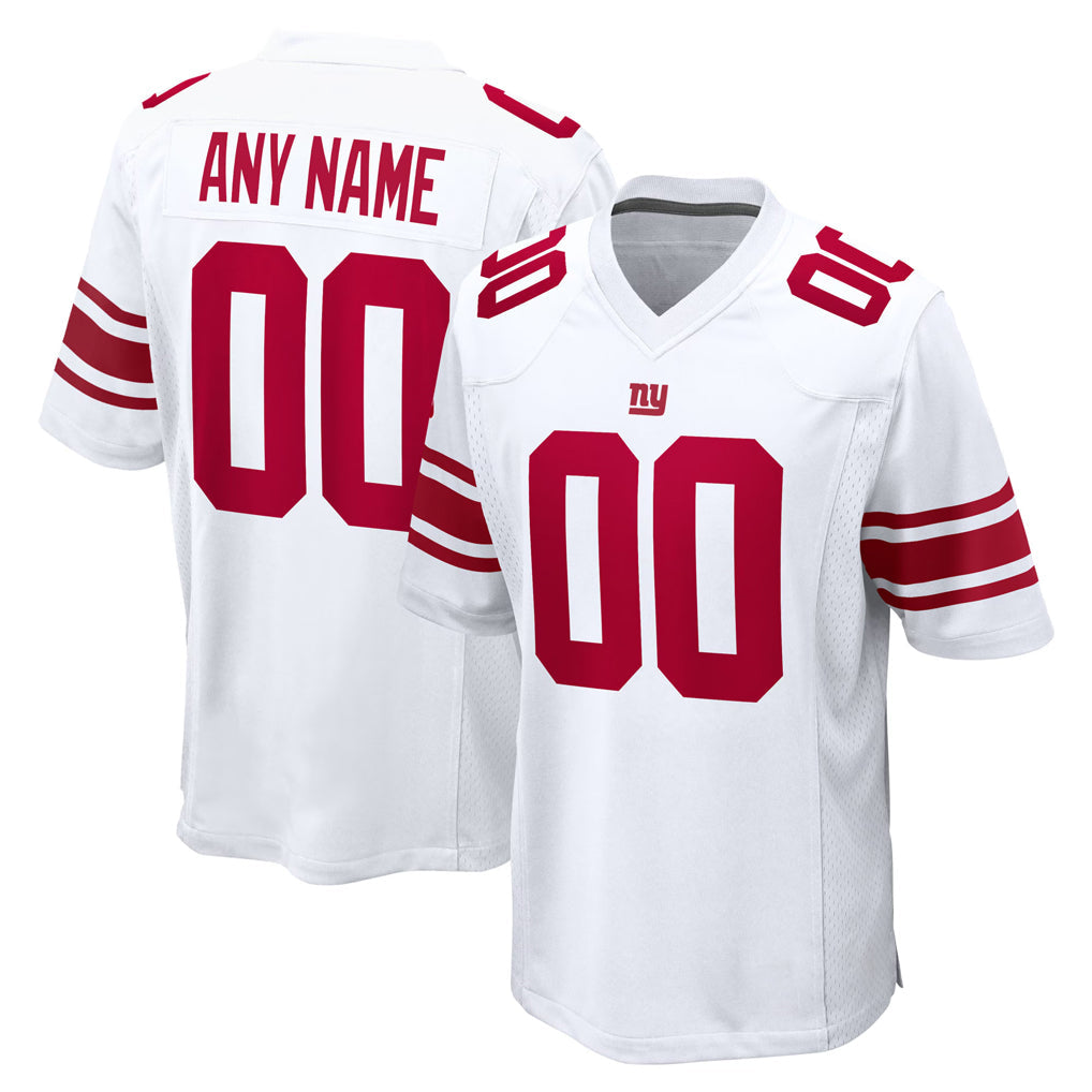Odoa Custom NY.Giants White Home Game Any Name & Numbers Stitched Jerseys