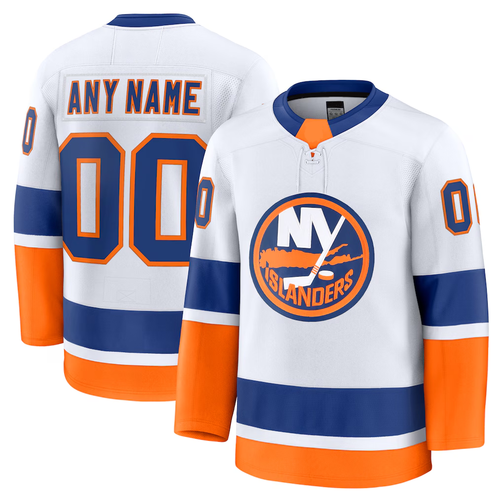 Odoa Custom NY.Islanders White Away Premium Jerseys