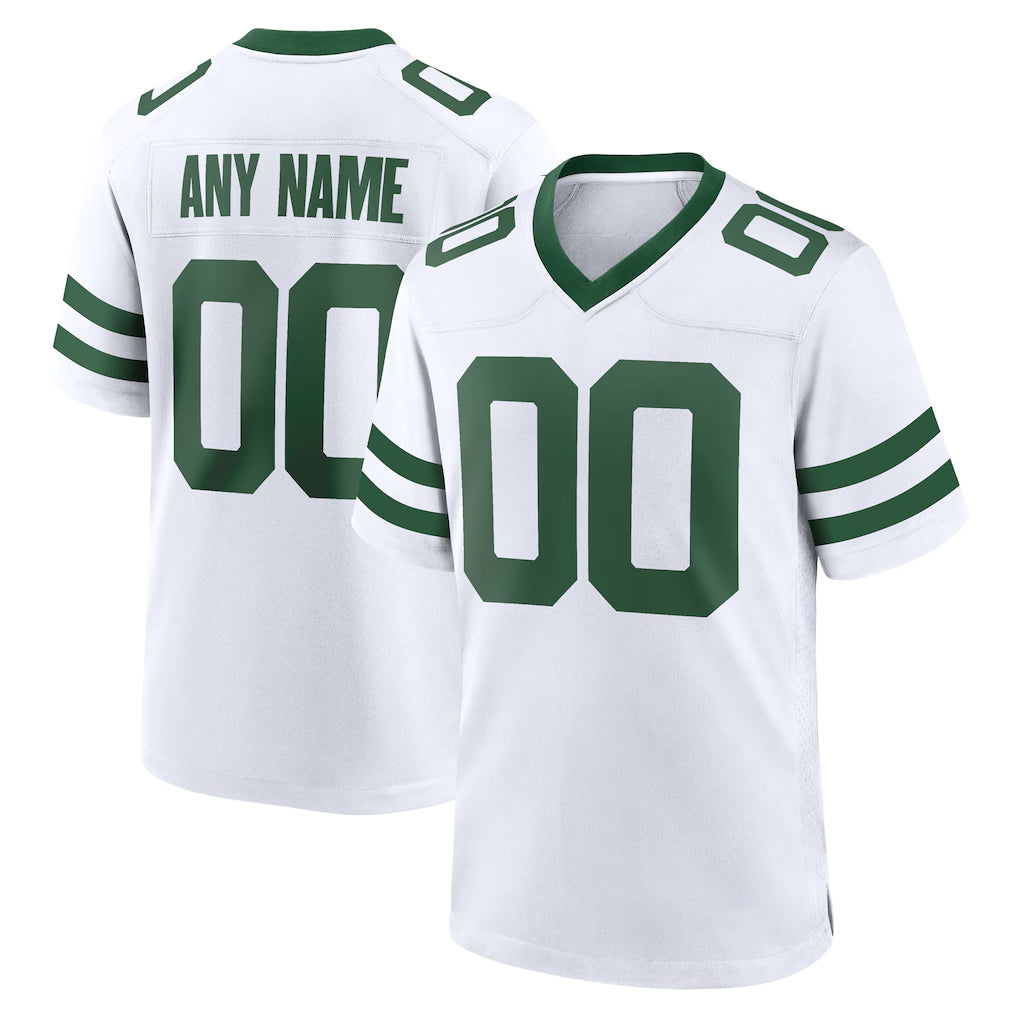 Odoa Custom NY.Jets White Legacy Home Game Any Name & Numbers Stitched Jerseys