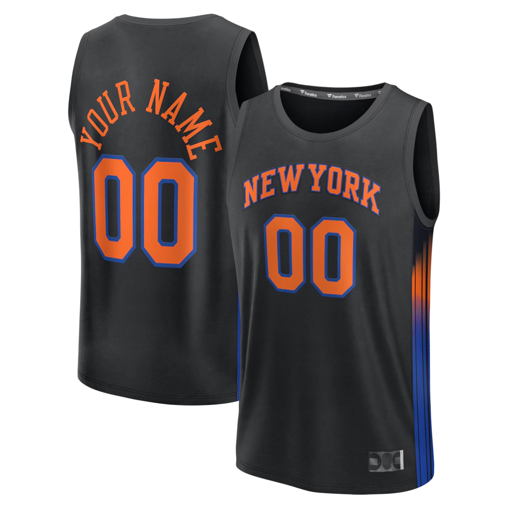 Odoa Custom NY.Knicks Black Fast Break Jerseys - Icon Edition