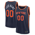 Odoa Custom NY.Knicks Navy Fast Break Jerseys - Statement Edition