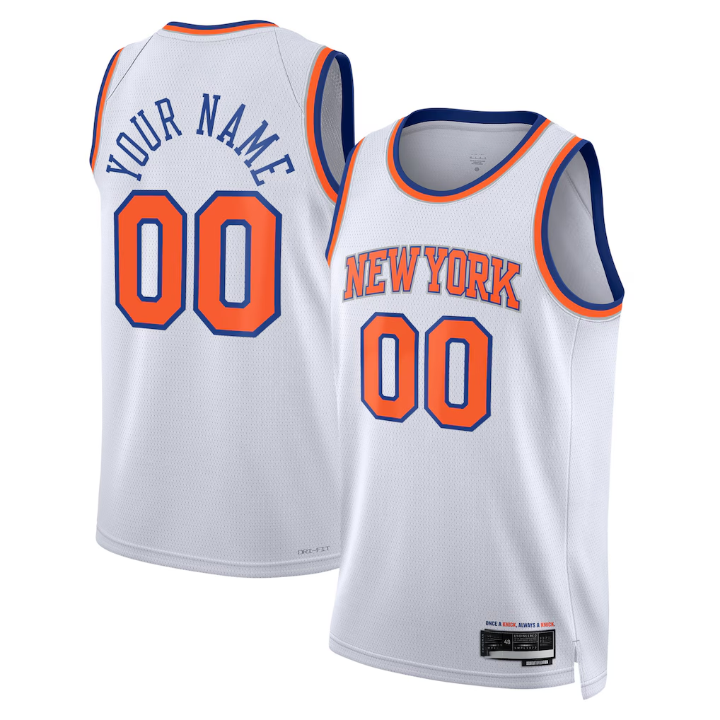 Odoa Custom NY.Knicks White Swingman Jerseys - Association Edition