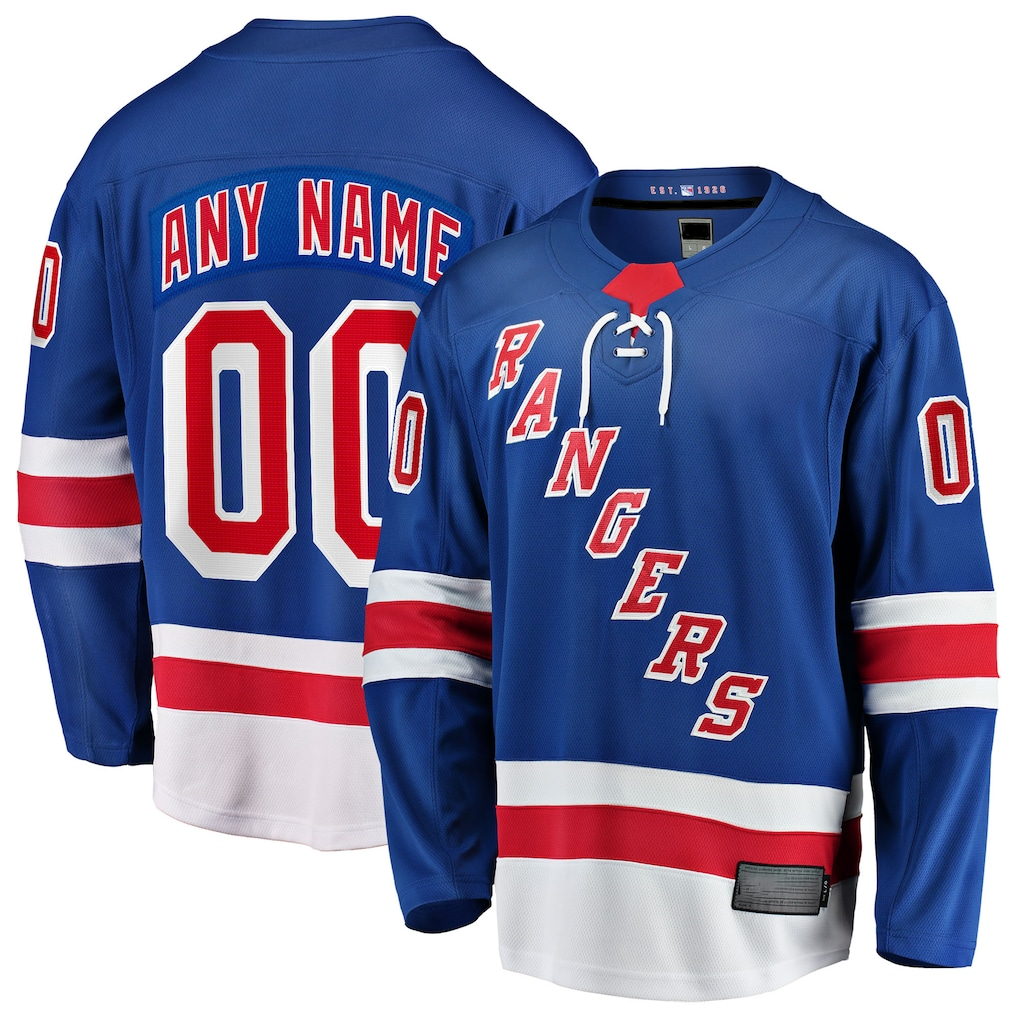 Odoa Custom NY.Rangers Blue Home Breakaway Jerseys