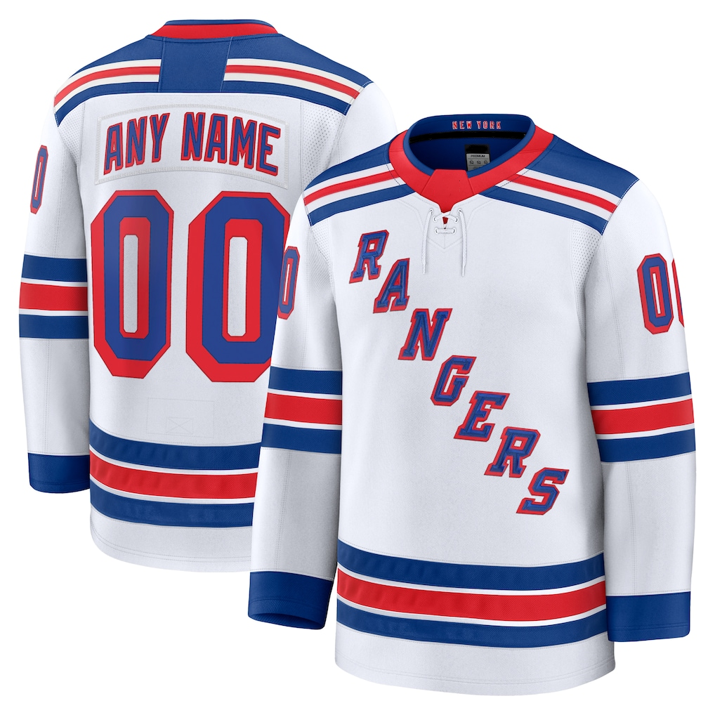 Odoa Custom NY.Rangers White Away Premium Jerseys