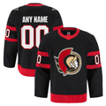 Odoa Custom O.Senators Black Home Authentic Pro Jerseys